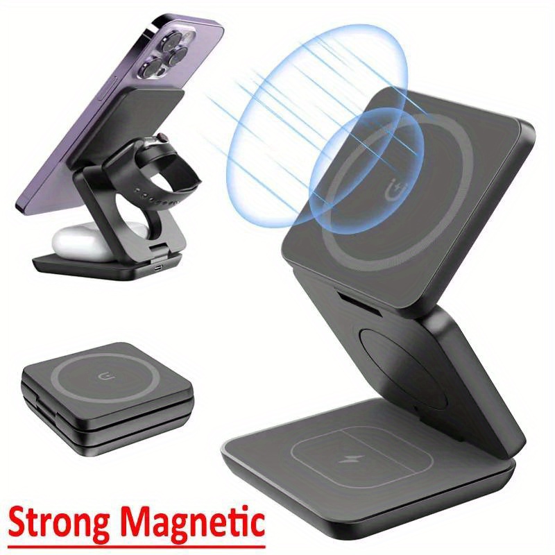 Wireless Charger Watch - Dobrável 3 em 1 Carregador Sem