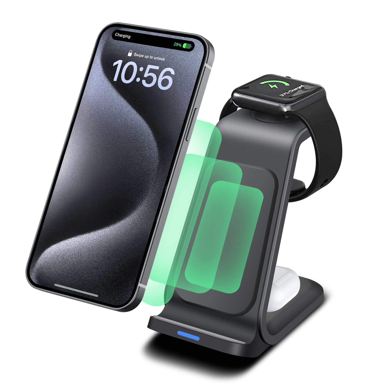 Smartwatch X - Estação de carregamento 3 em 1