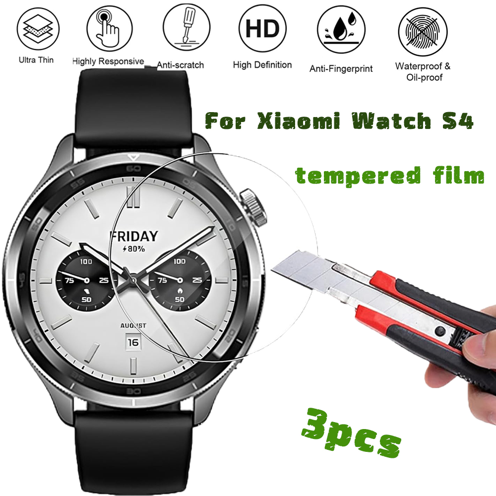 3 pçs protetor de tela de vidr - Xiaomi Smartwatch S4 Accessories avaliação e preço