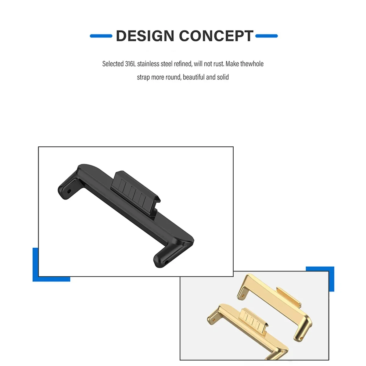 Adaptador de 20mm 22mm 1 Par p - Watch Band Connector avaliação e preço