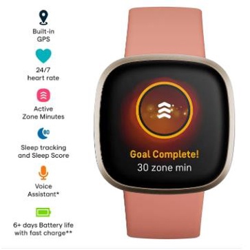 Relógio Inteligente Fitbit Ver - Smartwatch X avaliação e preço